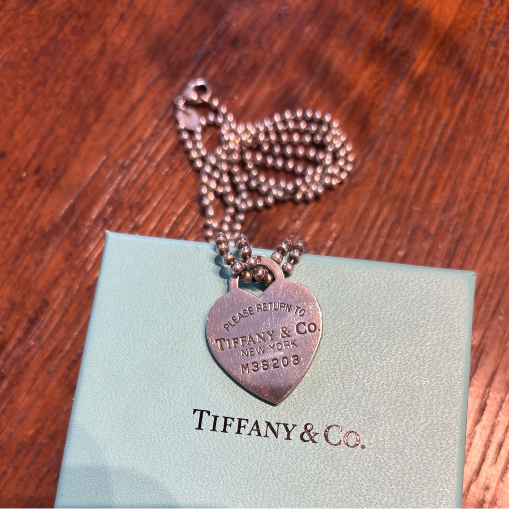 Tiffany & Co. Silver Heart Ball Chain Necklace